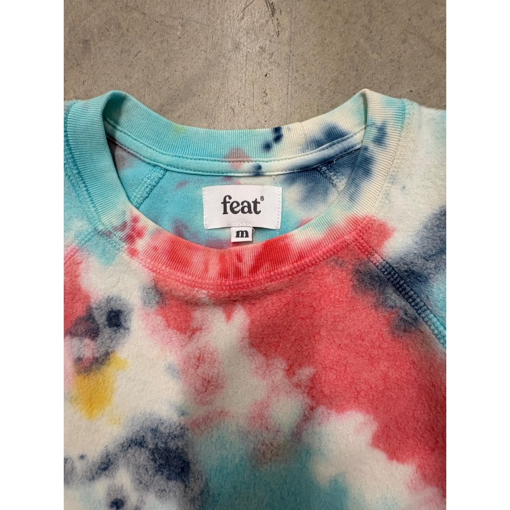 Feat‎ Tie Dye Crew Neck Sweatshirt Pullover Multicolor Medium